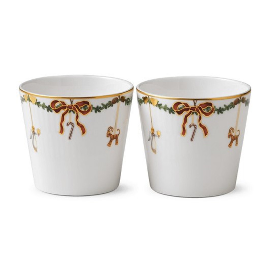 INDENT - StarFluted Christmas Containers, Pair image 0